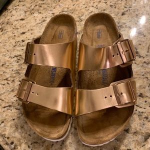 Rose Gold Birkenstock Sandals LIKE NEW
